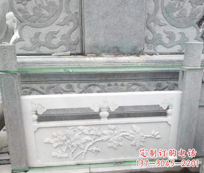 山东园林汉白玉石浮雕栏板 (3)