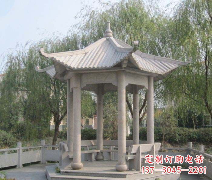 山东园林景观大理石凉亭石雕