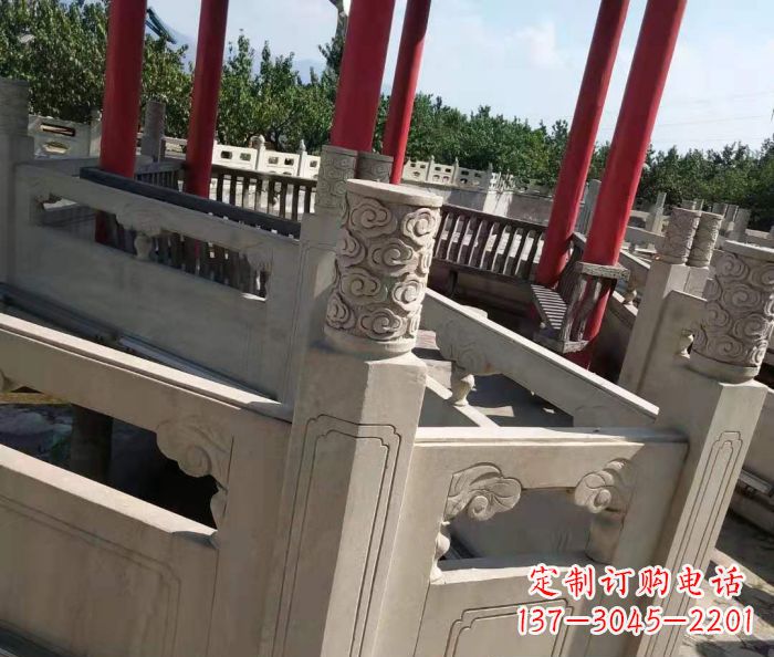 山东园林景观大理石桥栏板石雕 (3)