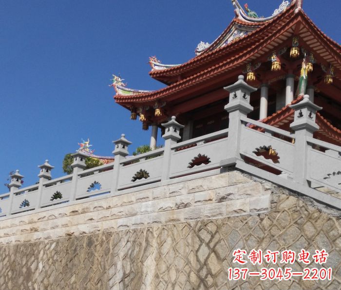 山东园林景观大理石镂空莲花石栏板