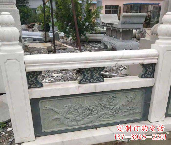 山东园林景观大理石桥栏板石雕 (2)