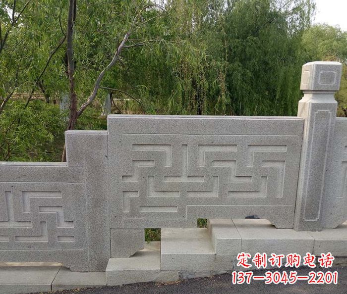 山东园林景观大理石桥栏板石雕 (7)