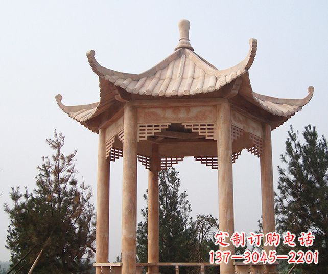 山东园林景观单层石雕凉亭 (3)