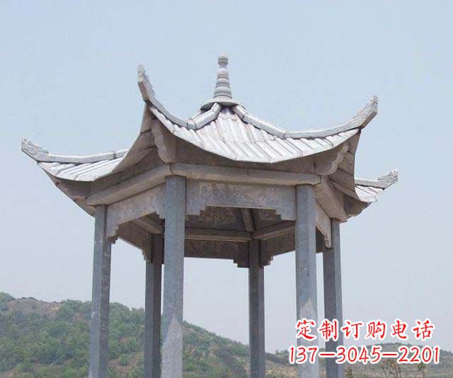 山东园林景观单层石雕凉亭 (2)