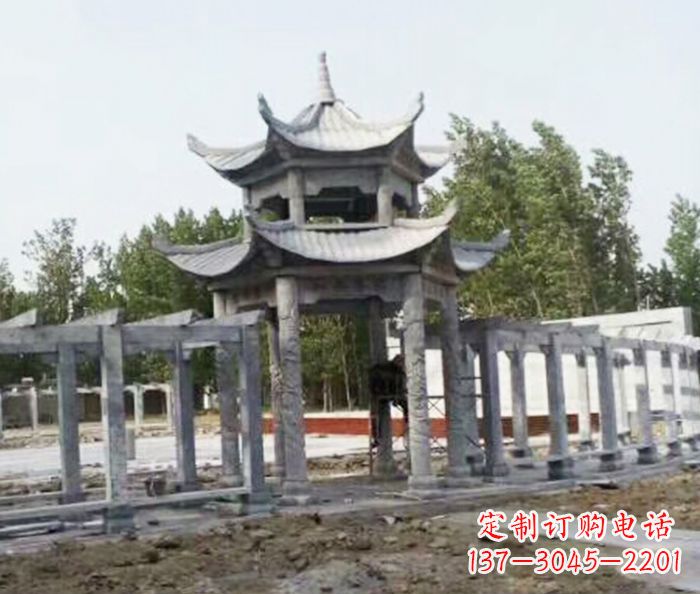 山东园林景观多层凉亭石雕 (2)