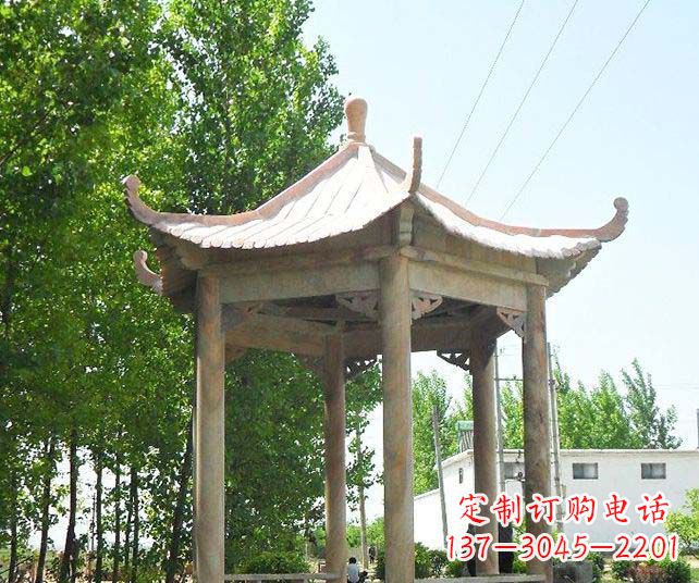 山东园林景观单层石雕凉亭