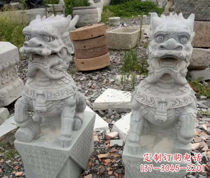 山东园林景观仿古麒麟石雕