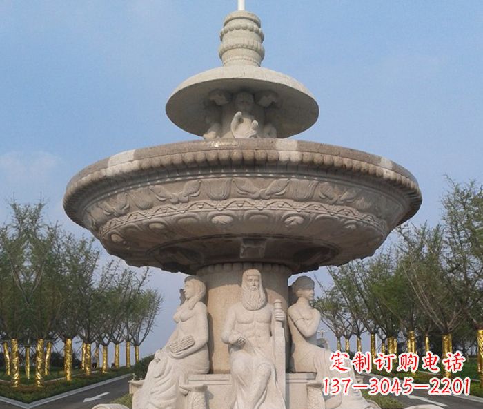 山东园林景观西方人物喷泉石雕 (2)