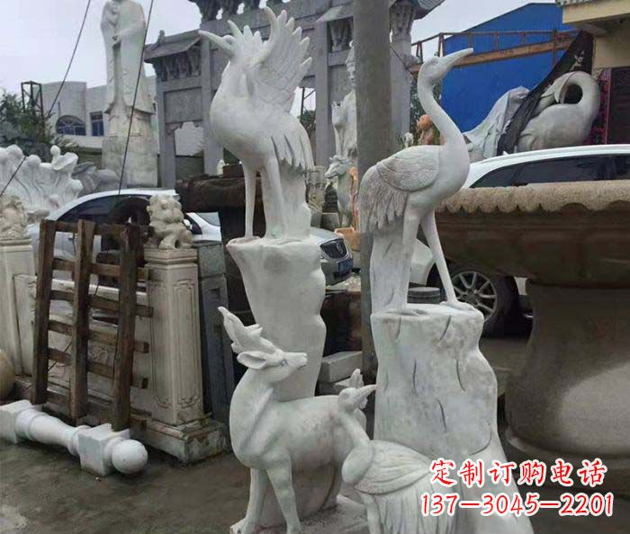 山东园林景观仙鹤石雕