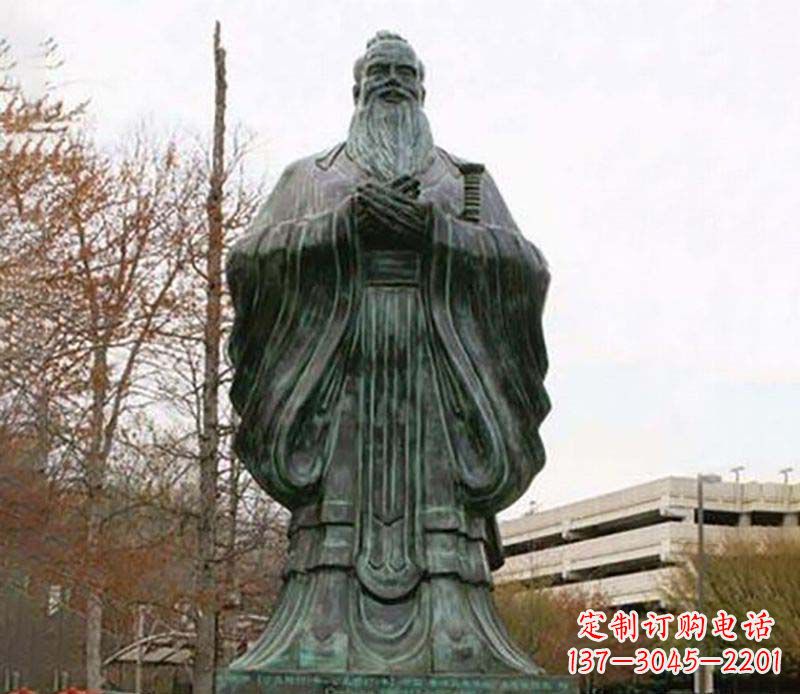 山东园林老子人物铜雕