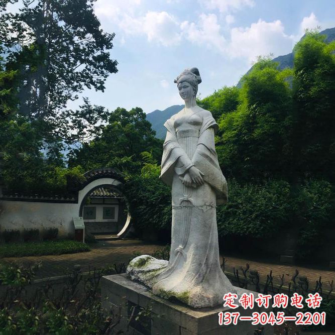 山东园林历史名人塑像王昭君汉白玉雕塑