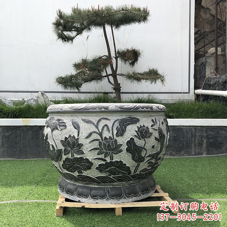 山东园林石雕水缸