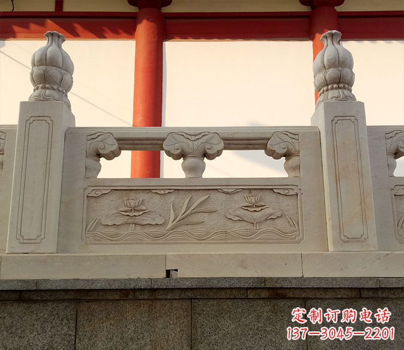 山东园林石浮雕栏板景观石雕 (2)