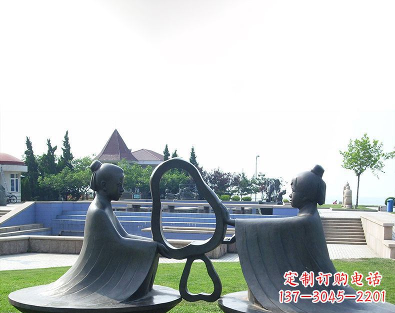 山东园林铸铜孔融让梨雕塑