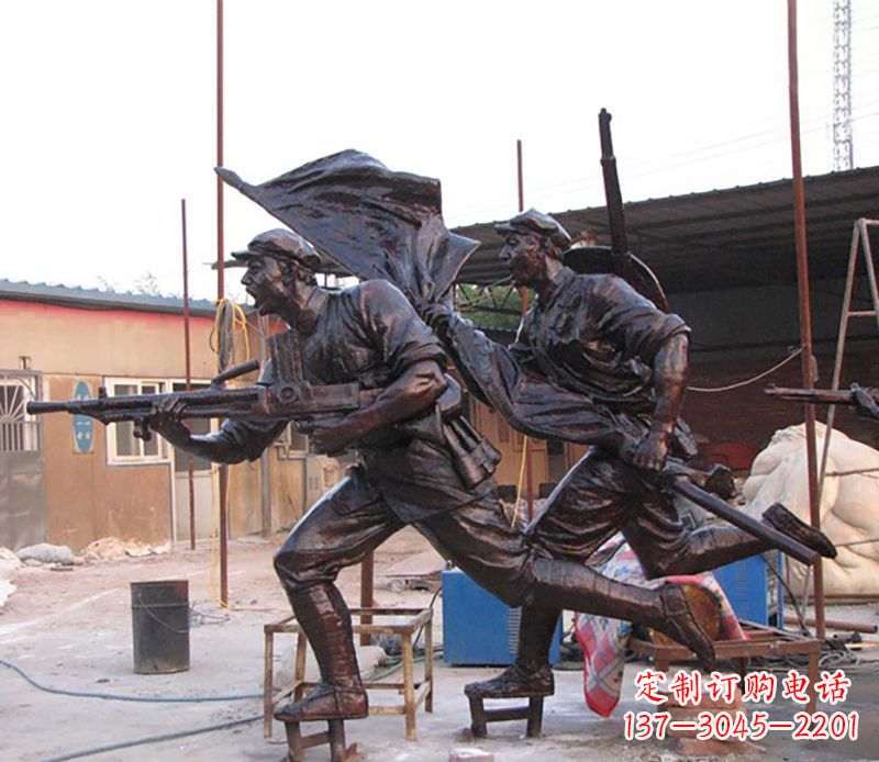 山东战士人物铜雕