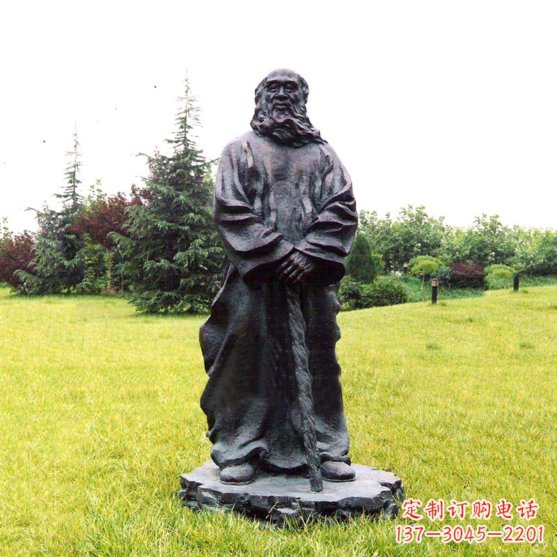 山东张大千铜雕像-公园近代名人著名人物雕塑