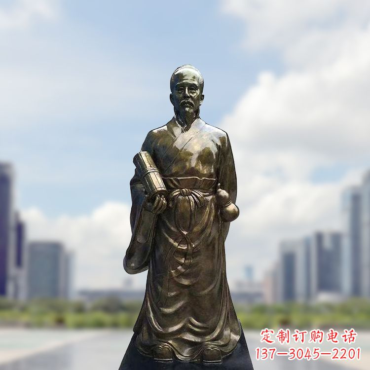 山东张仲景仿铜玻璃钢雕塑