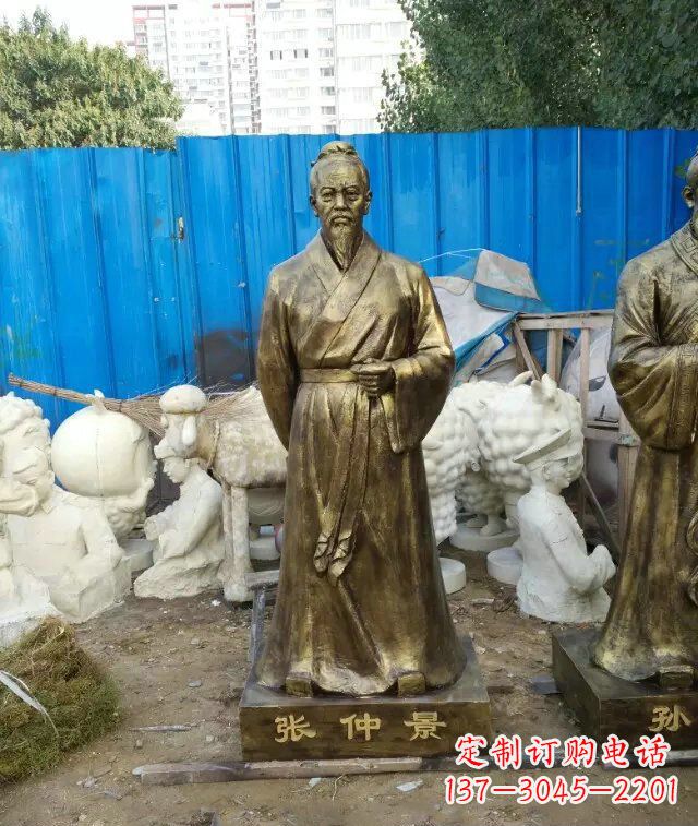 山东张仲景古代医学名人铜雕