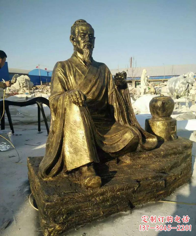 山东张仲景人物铜雕 
