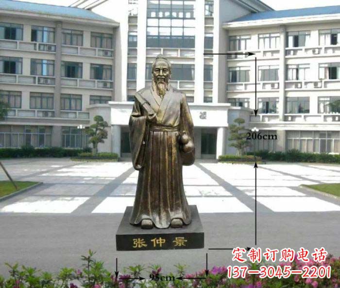 山东张仲景名医铜雕