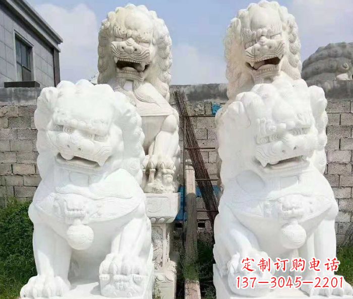 山东招财动物汉白玉狮子石雕