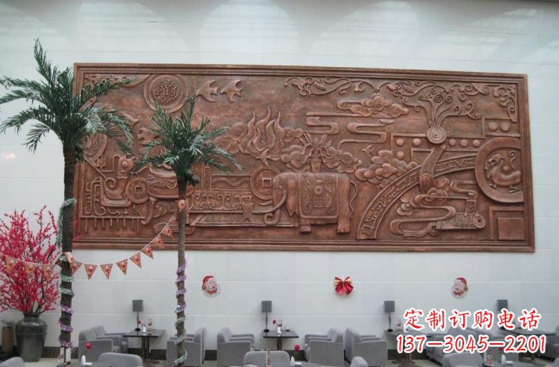 山东招财进宝大象铜浮雕
