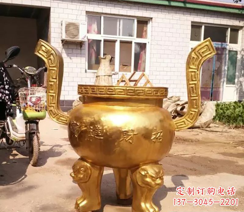 山东招财进宝香炉铜雕