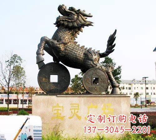 山东招财麒麟铜雕