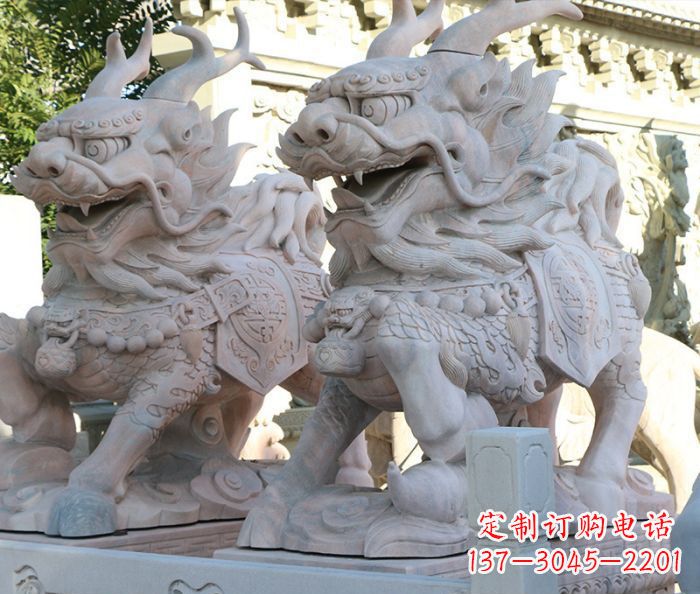山东招财瑞兽麒麟石雕 (2)