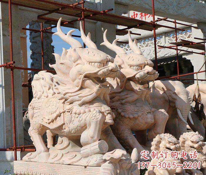 山东招财瑞兽麒麟石雕
