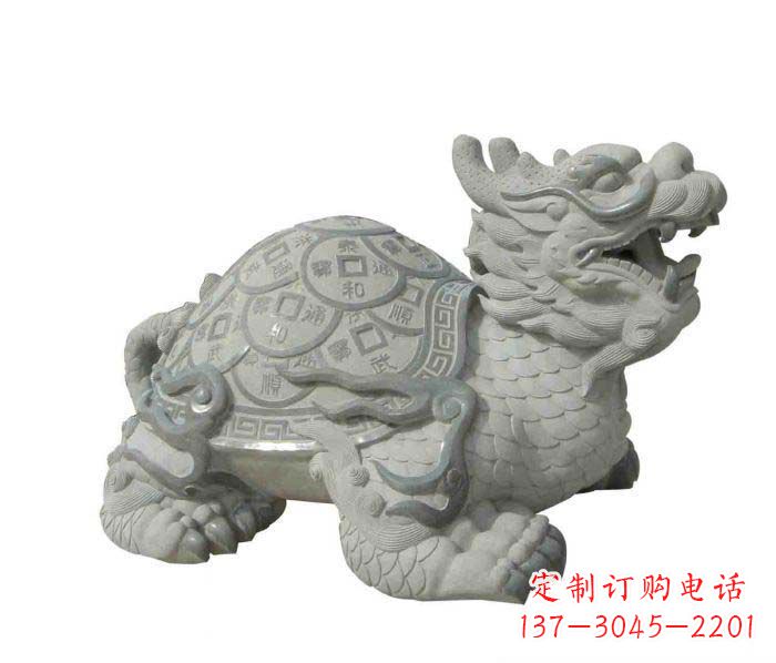 山东招财神兽大理石龙龟石雕