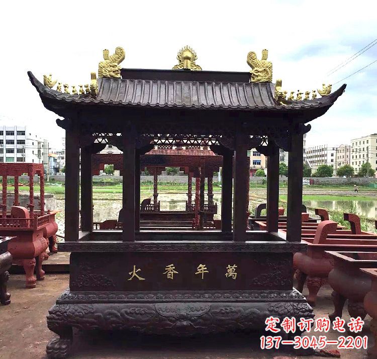 山东招财香炉铜雕