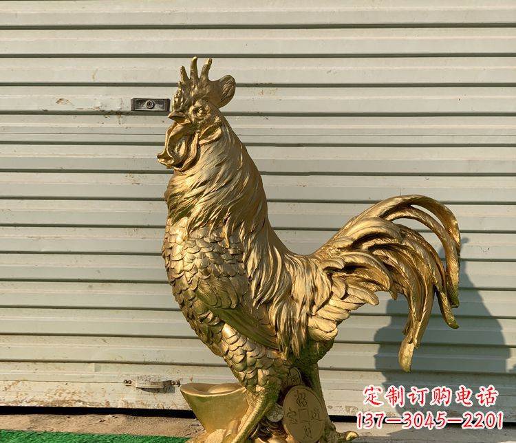 山东招财元宝公鸡铜雕