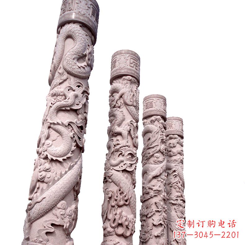 山东中国传统龙柱石雕