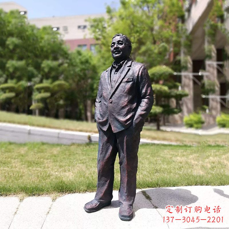 山东中国当代著名数学家铸铜华罗庚雕塑