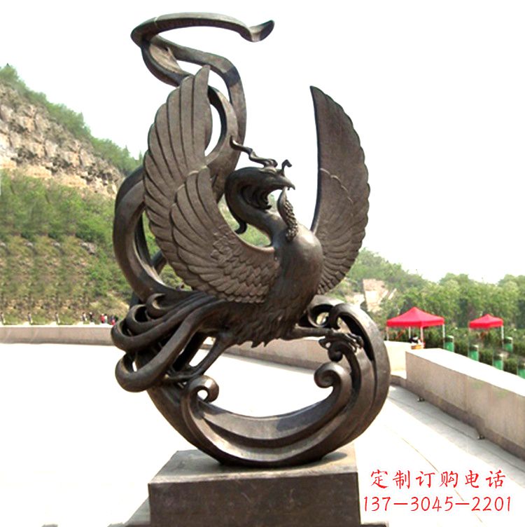 山东中国古代神话中的创世神朱雀景观铜雕