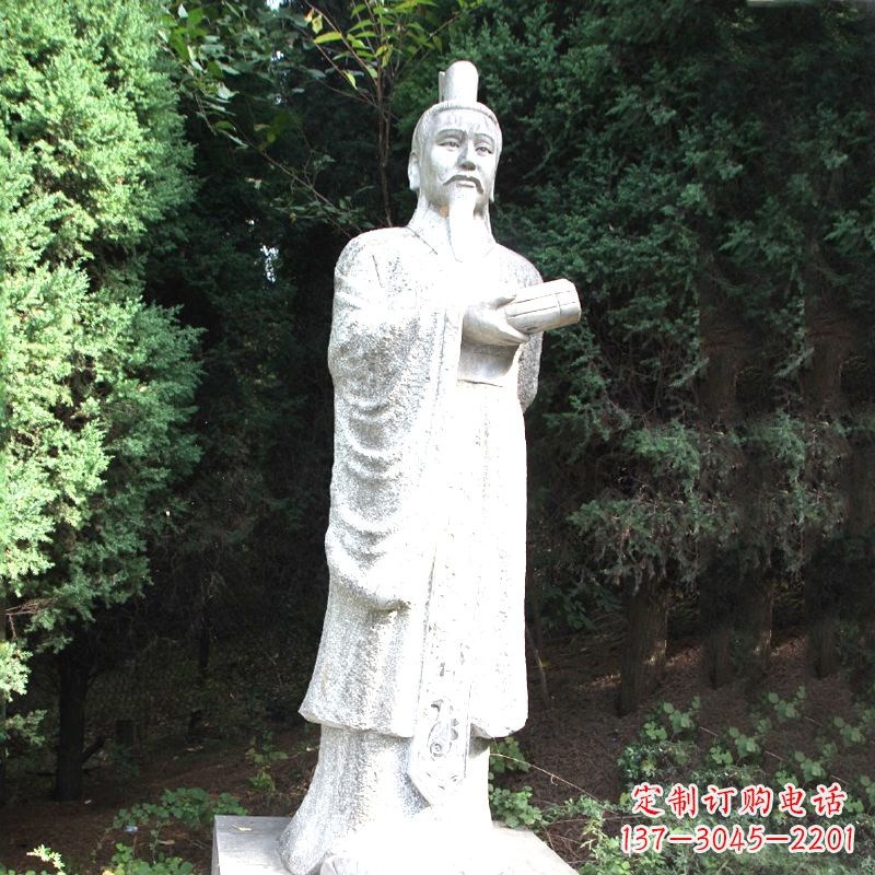 山东中国古代著名帝王汉文帝刘恒汉白玉石雕塑像
