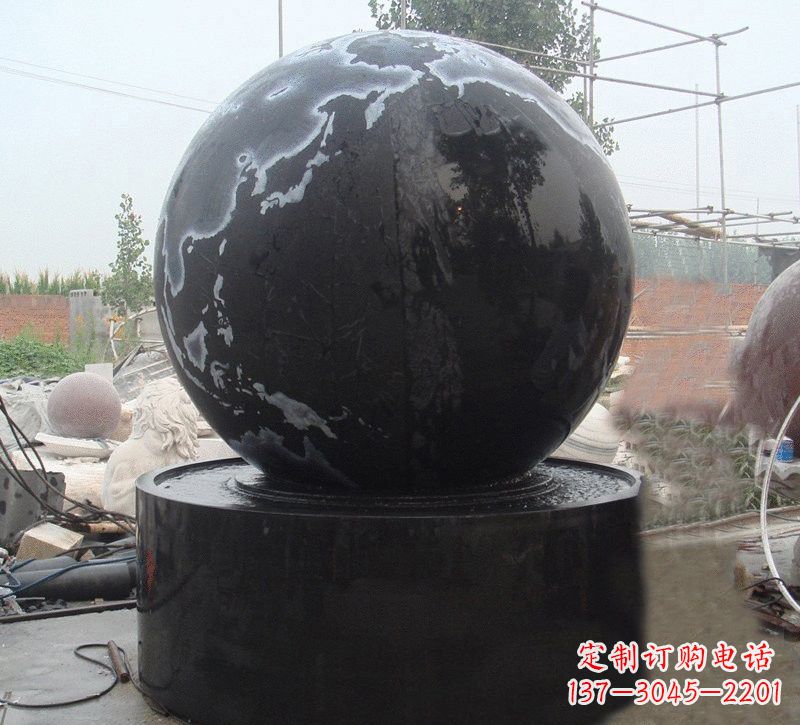 山东中国黑风水球石雕