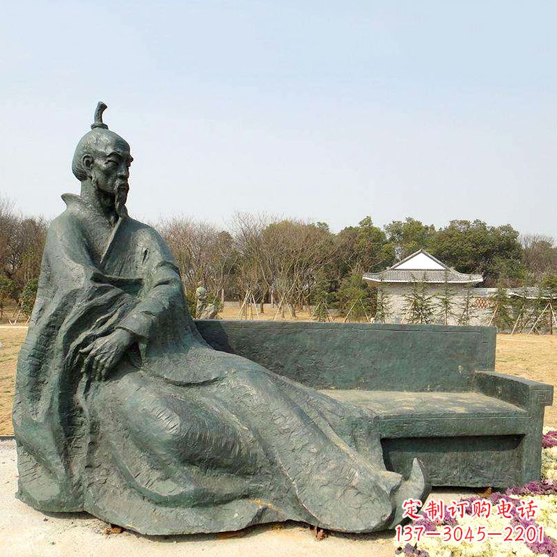 山东中国明末清初知名画家八大山人(朱耷)雕塑塑像-公园历史名人铜雕像