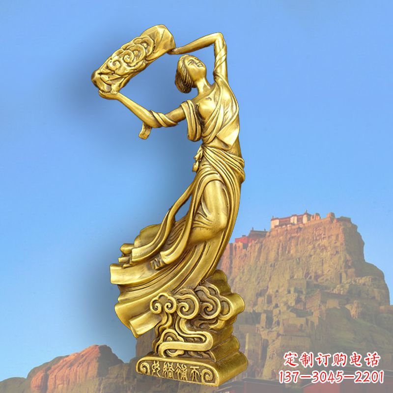 山东中国上古传说“女娲补天”铸铜雕塑