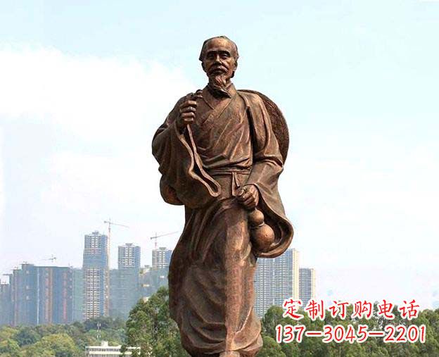 山东中华古代名医华佗铜雕像