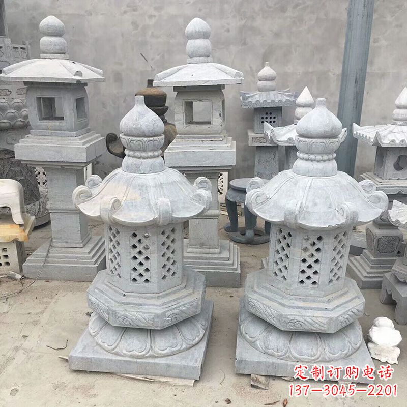山东中式低墩石雕灯笼