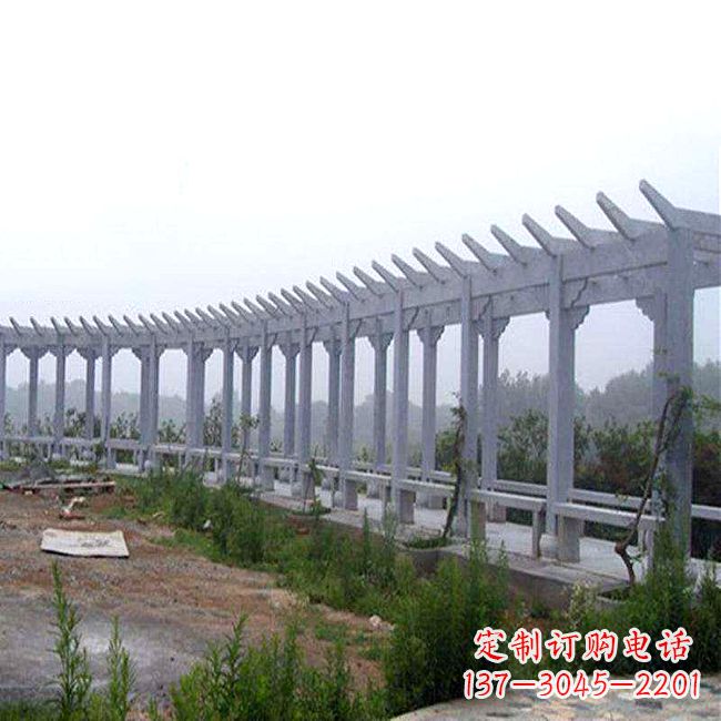 山东中式花架石雕长廊