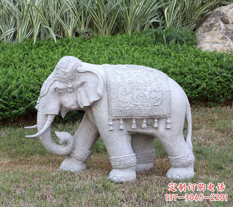山东中式石雕大象