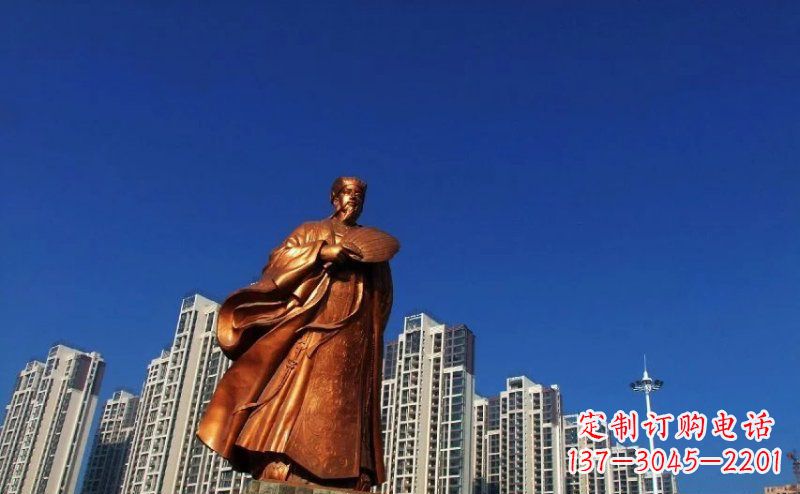 山东诸葛亮古代名人铜雕 (2)