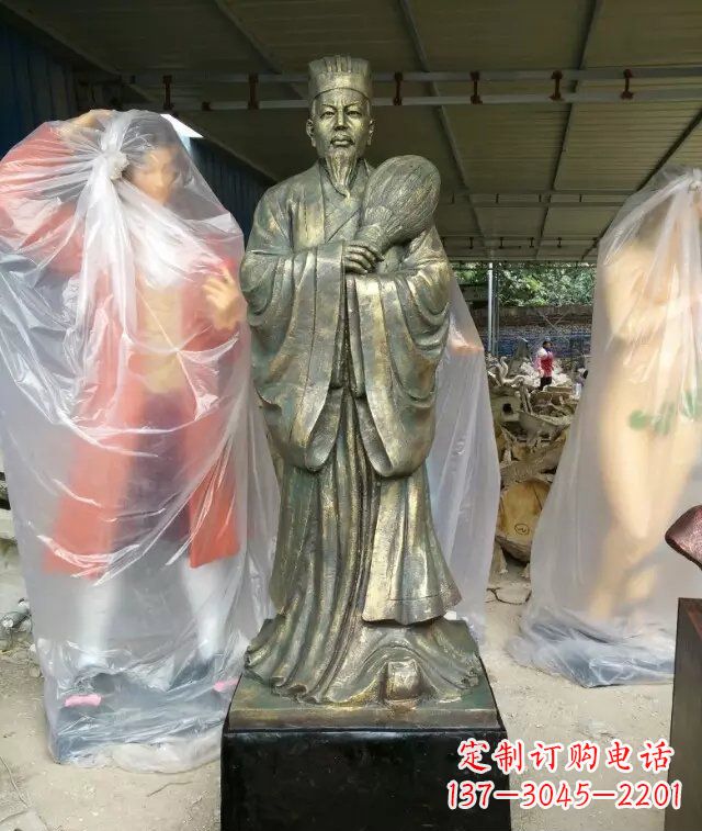 山东诸葛亮古代人物铜雕