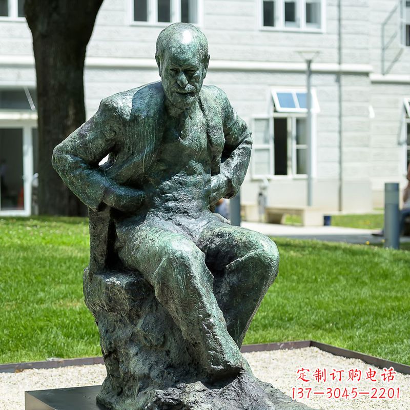 山东铸铜弗洛伊德铜雕像-世界知名医学人物雕塑