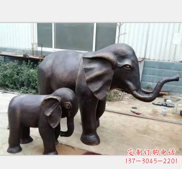山东铸铜公园大象雕塑