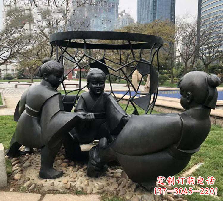 山东铸铜公园司马光砸缸儿童雕塑