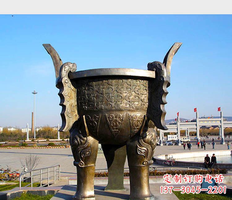 山东铸铜广场圆形景观香炉